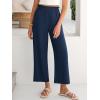 imageANRABESS Womens Wide Leg Palazzo Pants Summer Beach High Waisted Cropped Flowy Pants 2026 Work Casual Trousers with PocketsNavy Blue