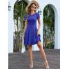 imageANRABESS Women Summer Short Sleeve Ribbed Knit Fit ampamp Flare ALine Flowy Business Casual Work Basic Mini Dress with PocketsBlue