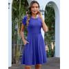 imageANRABESS Women Summer Short Sleeve Ribbed Knit Fit ampamp Flare ALine Flowy Business Casual Work Basic Mini Dress with PocketsBlue