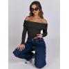 imageANRABESS Long Sleeve Shirt for Women 2025 Fall Off Shoulder Slim Fit Tee Top Sexy Going Out Ruched Blouses Y2K Trendy ClothesBlack