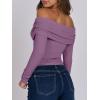 imageANRABESS Long Sleeve Shirt for Women 2025 Fall Off Shoulder Slim Fit Tee Top Sexy Going Out Ruched Blouses Y2K Trendy ClothesPurple