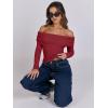 imageANRABESS Long Sleeve Shirt for Women 2025 Fall Off Shoulder Slim Fit Tee Top Sexy Going Out Ruched Blouses Y2K Trendy ClothesRed