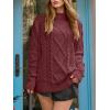 imageANRABESS Sweaters for Women Oversized Cable Knit Fall Long Sleeve Crewneck Casual Pullover Sweater Tops 2025 Winter OutfitsBright Burgundy