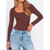 imageANRABESS Women Long Sleeve Thermal Top Scoop Neck Slim Fit Fleece Shirts Basic Tee Casual 2025 Fall Winter Warm UndershirtsRed Brown