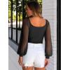 imageANRABESS Women Mesh Long Sleeve Shirts Dressy Casual Blouses Square Neck Ribbed Slim Tops Going Out Date Night Fall OutfitsBlack