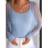imageANRABESS Women Mesh Long Sleeve Shirts Dressy Casual Blouses Square Neck Ribbed Slim Tops Going Out Date Night Fall OutfitsBlue