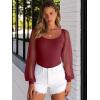 imageANRABESS Women Mesh Long Sleeve Shirts Dressy Casual Blouses Square Neck Ribbed Slim Tops Going Out Date Night Fall OutfitsDeep Red