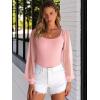 imageANRABESS Women Mesh Long Sleeve Shirts Dressy Casual Blouses Square Neck Ribbed Slim Tops Going Out Date Night Fall OutfitsPink