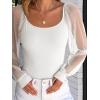 imageANRABESS Women Mesh Long Sleeve Shirts Dressy Casual Blouses Square Neck Ribbed Slim Tops Going Out Date Night Fall OutfitsWhite