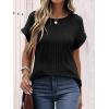 imageANRABESS Women Shirts Summer Sweaters Regular Fit Short Sleeve Tunic Tops 2025 Dressy Casual Business BlousesBlack
