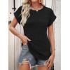 imageANRABESS Women Shirts Summer Sweaters Regular Fit Short Sleeve Tunic Tops 2025 Dressy Casual Business BlousesBlack