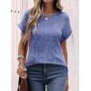 imageANRABESS Women Shirts Summer Sweaters Regular Fit Short Sleeve Tunic Tops 2025 Dressy Casual Business BlousesBlue