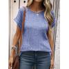 imageANRABESS Women Shirts Summer Sweaters Regular Fit Short Sleeve Tunic Tops 2025 Dressy Casual Business BlousesBlue