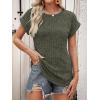 imageANRABESS Women Shirts Summer Sweaters Regular Fit Short Sleeve Tunic Tops 2025 Dressy Casual Business BlousesDeep Green