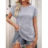 imageANRABESS Women Shirts Summer Sweaters Regular Fit Short Sleeve Tunic Tops 2025 Dressy Casual Business BlousesGrey