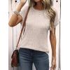 imageANRABESS Women Shirts Summer Sweaters Regular Fit Short Sleeve Tunic Tops 2025 Dressy Casual Business BlousesLight Khaki