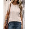 imageANRABESS Women Shirts Summer Sweaters Regular Fit Short Sleeve Tunic Tops 2025 Dressy Casual Business BlousesLight Khaki
