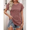 imageANRABESS Women Shirts Summer Sweaters Regular Fit Short Sleeve Tunic Tops 2025 Dressy Casual Business BlousesRust Orange