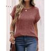 imageANRABESS Women Shirts Summer Sweaters Regular Fit Short Sleeve Tunic Tops 2025 Dressy Casual Business BlousesRust Orange