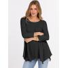 imageANRABESS Womens 34 Sleeve Flowy Tunic Tops Crew Neck Ribbed Loose Fit Side Slit Shirts Casual Blouses 2025 Fall ClothesBlack