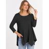 imageANRABESS Womens 34 Sleeve Flowy Tunic Tops Crew Neck Ribbed Loose Fit Side Slit Shirts Casual Blouses 2025 Fall ClothesBlack