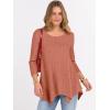 imageANRABESS Womens 34 Sleeve Flowy Tunic Tops Crew Neck Ribbed Loose Fit Side Slit Shirts Casual Blouses 2025 Fall ClothesBurnt Orange