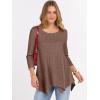 imageANRABESS Womens 34 Sleeve Flowy Tunic Tops Crew Neck Ribbed Loose Fit Side Slit Shirts Casual Blouses 2025 Fall ClothesDark Brown