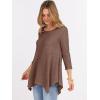 imageANRABESS Womens 34 Sleeve Flowy Tunic Tops Crew Neck Ribbed Loose Fit Side Slit Shirts Casual Blouses 2025 Fall ClothesDark Brown