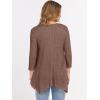 imageANRABESS Womens 34 Sleeve Flowy Tunic Tops Crew Neck Ribbed Loose Fit Side Slit Shirts Casual Blouses 2025 Fall ClothesDark Brown