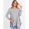 imageANRABESS Womens 34 Sleeve Flowy Tunic Tops Crew Neck Ribbed Loose Fit Side Slit Shirts Casual Blouses 2025 Fall ClothesGrey