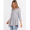 imageANRABESS Womens 34 Sleeve Flowy Tunic Tops Crew Neck Ribbed Loose Fit Side Slit Shirts Casual Blouses 2025 Fall ClothesGrey
