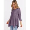 imageANRABESS Womens 34 Sleeve Flowy Tunic Tops Crew Neck Ribbed Loose Fit Side Slit Shirts Casual Blouses 2025 Fall ClothesPurple