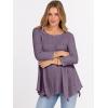 imageANRABESS Womens 34 Sleeve Flowy Tunic Tops Crew Neck Ribbed Loose Fit Side Slit Shirts Casual Blouses 2025 Fall ClothesPurple