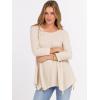 imageANRABESS Womens 34 Sleeve Flowy Tunic Tops Crew Neck Ribbed Loose Fit Side Slit Shirts Casual Blouses 2025 Fall ClothesYellow Beige
