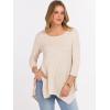 imageANRABESS Womens 34 Sleeve Flowy Tunic Tops Crew Neck Ribbed Loose Fit Side Slit Shirts Casual Blouses 2025 Fall ClothesYellow Beige