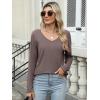 imageANRABESS Womens Long Sleeve Shirts Casual V Neck Basic Tee Tshirts Loose Fit Curved Hem Tunic Top 2025 Fall OutfitsBrown