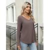 imageANRABESS Womens Long Sleeve Shirts Casual V Neck Basic Tee Tshirts Loose Fit Curved Hem Tunic Top 2025 Fall OutfitsBrown