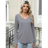 imageANRABESS Womens Long Sleeve Shirts Casual V Neck Basic Tee Tshirts Loose Fit Curved Hem Tunic Top 2025 Fall OutfitsSliver Gray