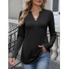 imageANRABESS Womens Long Sleeve Shirts V Neck Dressy Casual Blouse Lightweight Tunic Tops 2025 Fall Outfits Trendy ClothesBlack