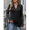 imageANRABESS Womens Long Sleeve Shirts V Neck Dressy Casual Blouse Lightweight Tunic Tops 2025 Fall Outfits Trendy ClothesBlack