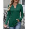 imageANRABESS Womens Long Sleeve Shirts V Neck Dressy Casual Blouse Lightweight Tunic Tops 2025 Fall Outfits Trendy ClothesDeep Green