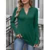 imageANRABESS Womens Long Sleeve Shirts V Neck Dressy Casual Blouse Lightweight Tunic Tops 2025 Fall Outfits Trendy ClothesDeep Green