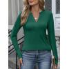 imageANRABESS Womens Long Sleeve Shirts V Neck Dressy Casual Blouse Lightweight Tunic Tops 2025 Fall Outfits Trendy ClothesDeep Green