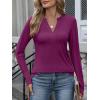 imageANRABESS Womens Long Sleeve Shirts V Neck Dressy Casual Blouse Lightweight Tunic Tops 2025 Fall Outfits Trendy ClothesDeep Purple