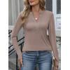 imageANRABESS Womens Long Sleeve Shirts V Neck Dressy Casual Blouse Lightweight Tunic Tops 2025 Fall Outfits Trendy ClothesLight Brown