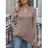 imageANRABESS Womens Long Sleeve Shirts V Neck Dressy Casual Blouse Lightweight Tunic Tops 2025 Fall Outfits Trendy ClothesLight Brown