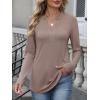imageANRABESS Womens Long Sleeve Shirts V Neck Dressy Casual Blouse Lightweight Tunic Tops 2025 Fall Outfits Trendy ClothesLight Brown