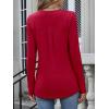 imageANRABESS Womens Long Sleeve Shirts V Neck Dressy Casual Blouse Lightweight Tunic Tops 2025 Fall Outfits Trendy ClothesRed