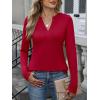 imageANRABESS Womens Long Sleeve Shirts V Neck Dressy Casual Blouse Lightweight Tunic Tops 2025 Fall Outfits Trendy ClothesRed