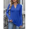 imageANRABESS Womens Long Sleeve Shirts V Neck Dressy Casual Blouse Lightweight Tunic Tops 2025 Fall Outfits Trendy ClothesRoayl Blue